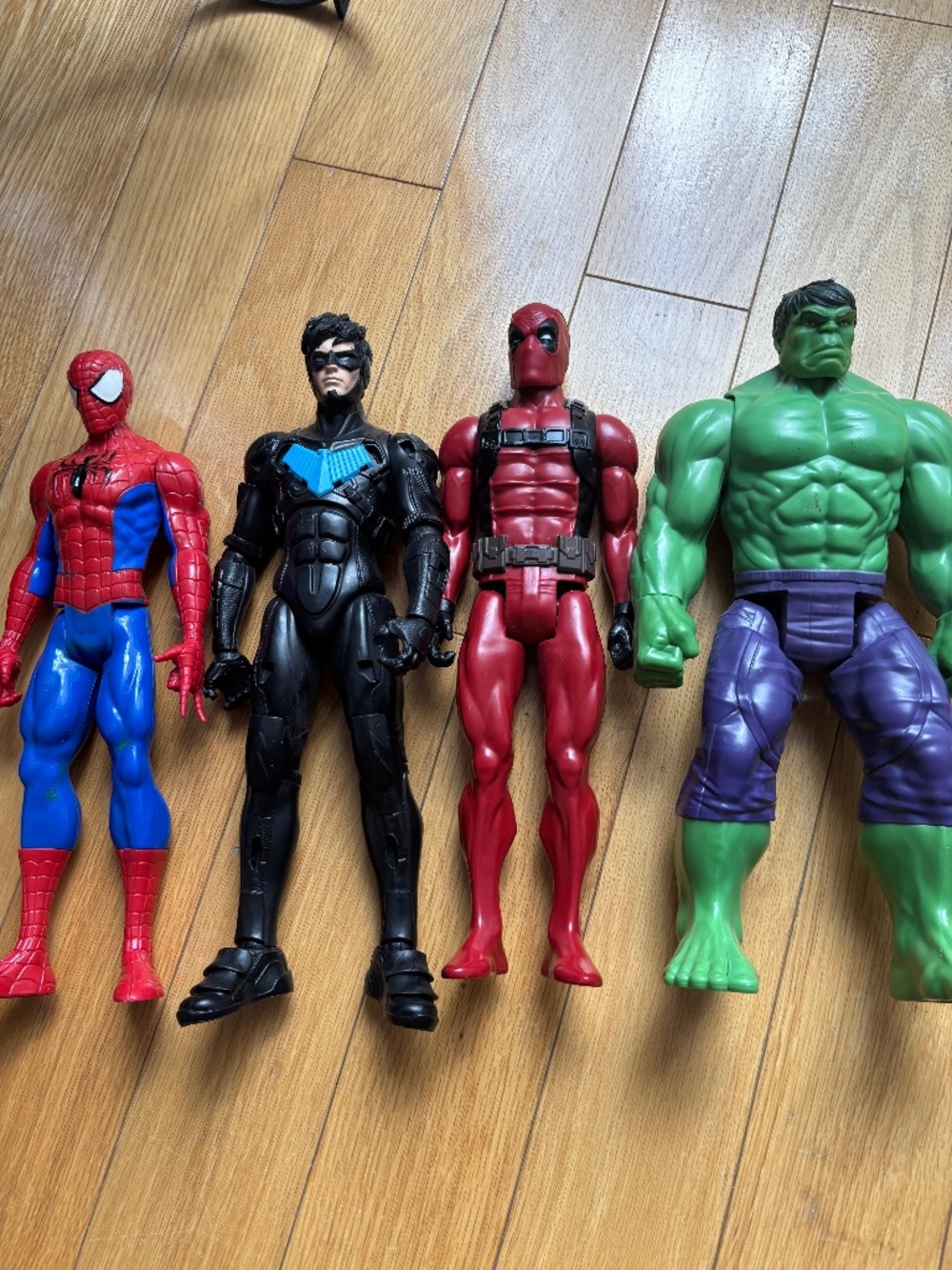 Marvel & DC Superhero 12" Action Figure Lot - Spider-Man Hulk Deadpool Nightwing